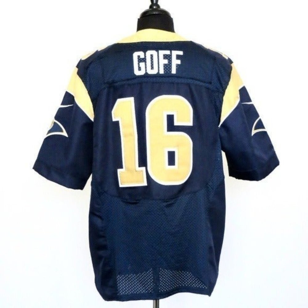 NEW! NFL Nike Los Angeles Rams Goff #16 Embroidered Stitched Jersey SZ L